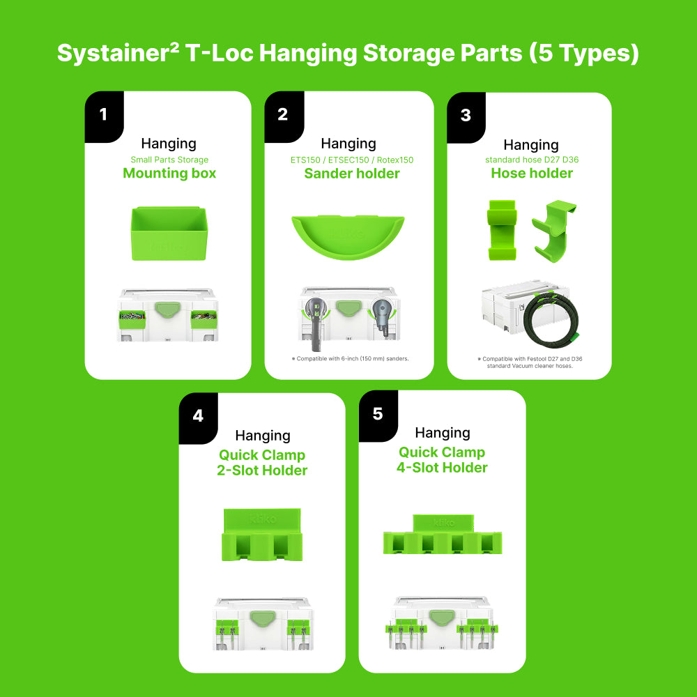 Festool Clip-On Tool Holder Set for Systainer T-Loc