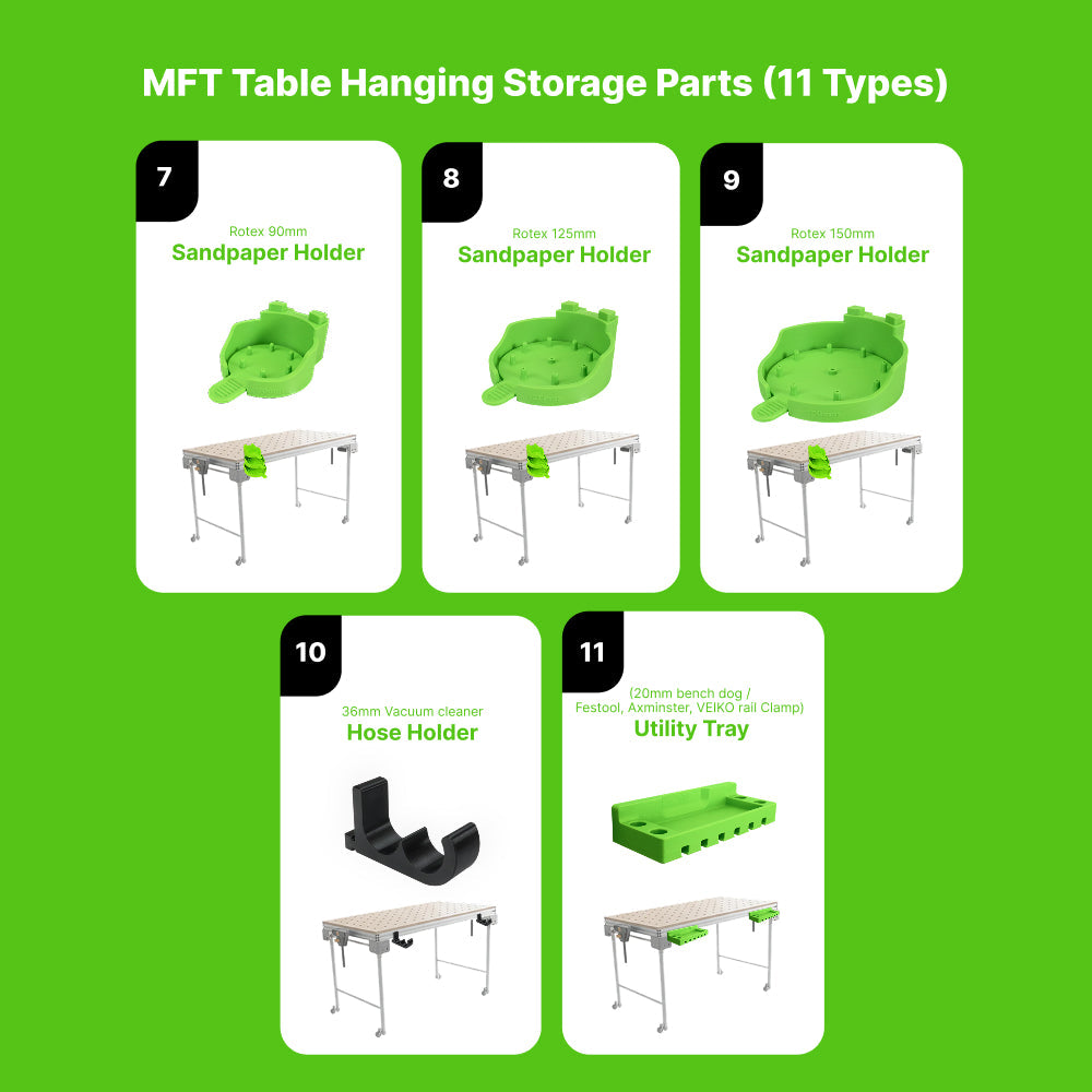 Festool MFT Clip-In Storage Accessories , Tool-Free Organizer for MFT Table