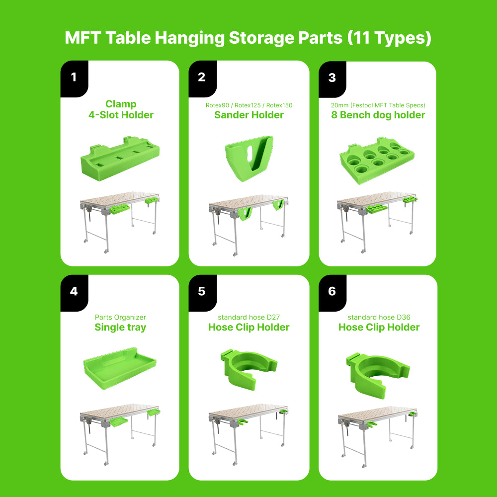 Festool MFT Clip-In Storage Accessories , Tool-Free Organizer for MFT Table